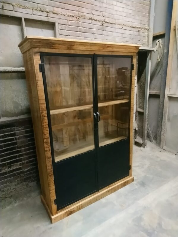 wooden iron cabinet