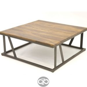 coffee table made with wood and iron