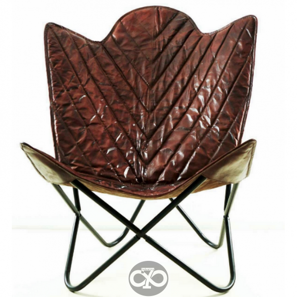 Leather butterfly chair